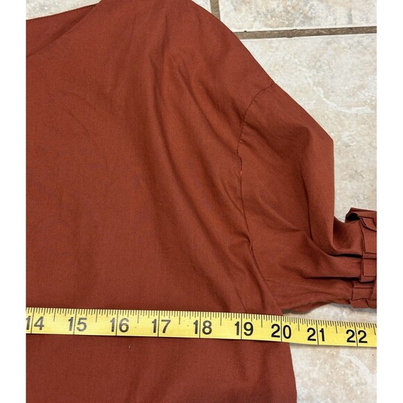 Free People So Obviously Yours Size M Blouse Bell Sleeve Boho Peasant Fall - Picture 11 of 12
